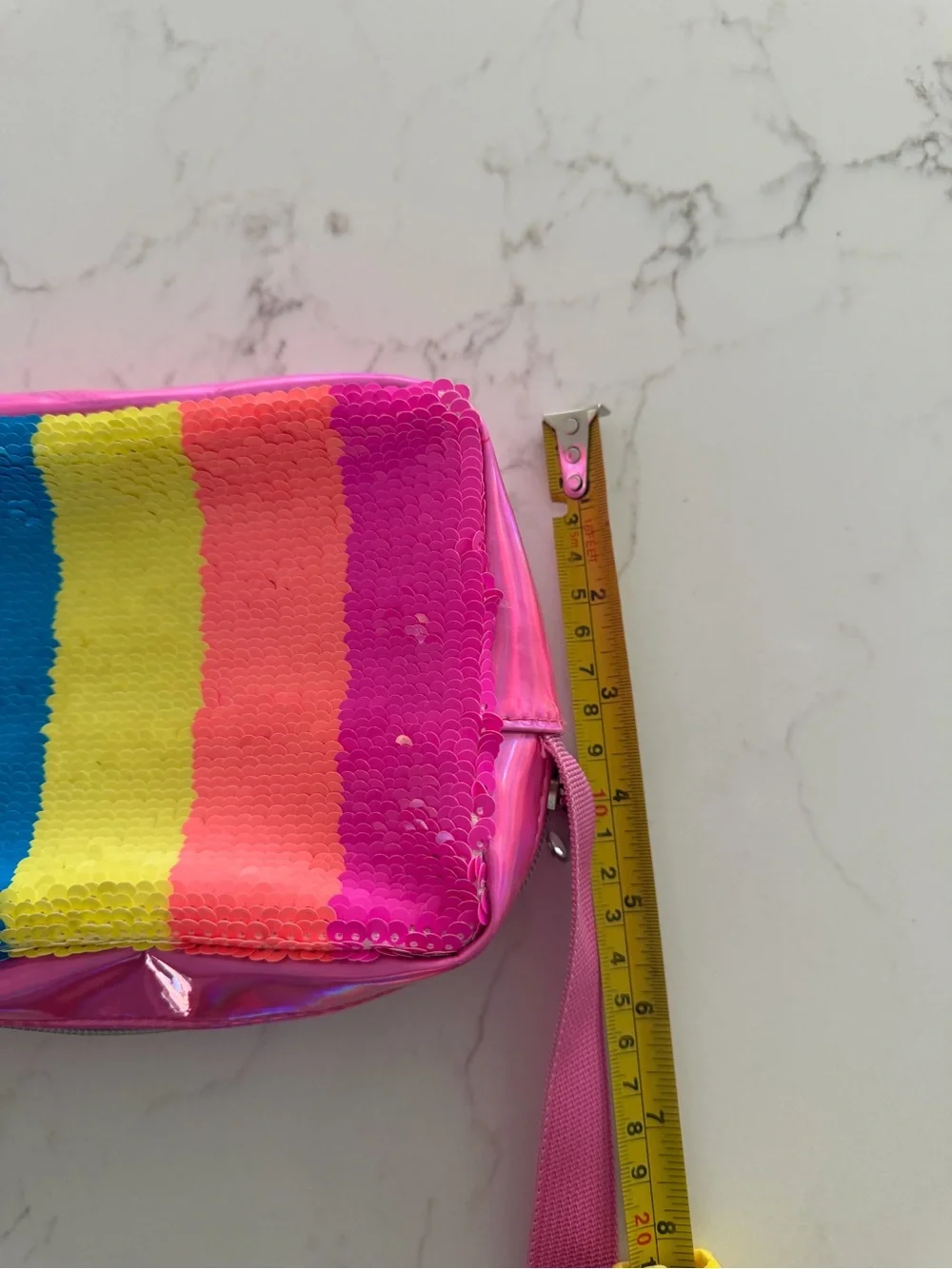 Sequin Rainbow Crossbody Bag for Kids - Pink Strap